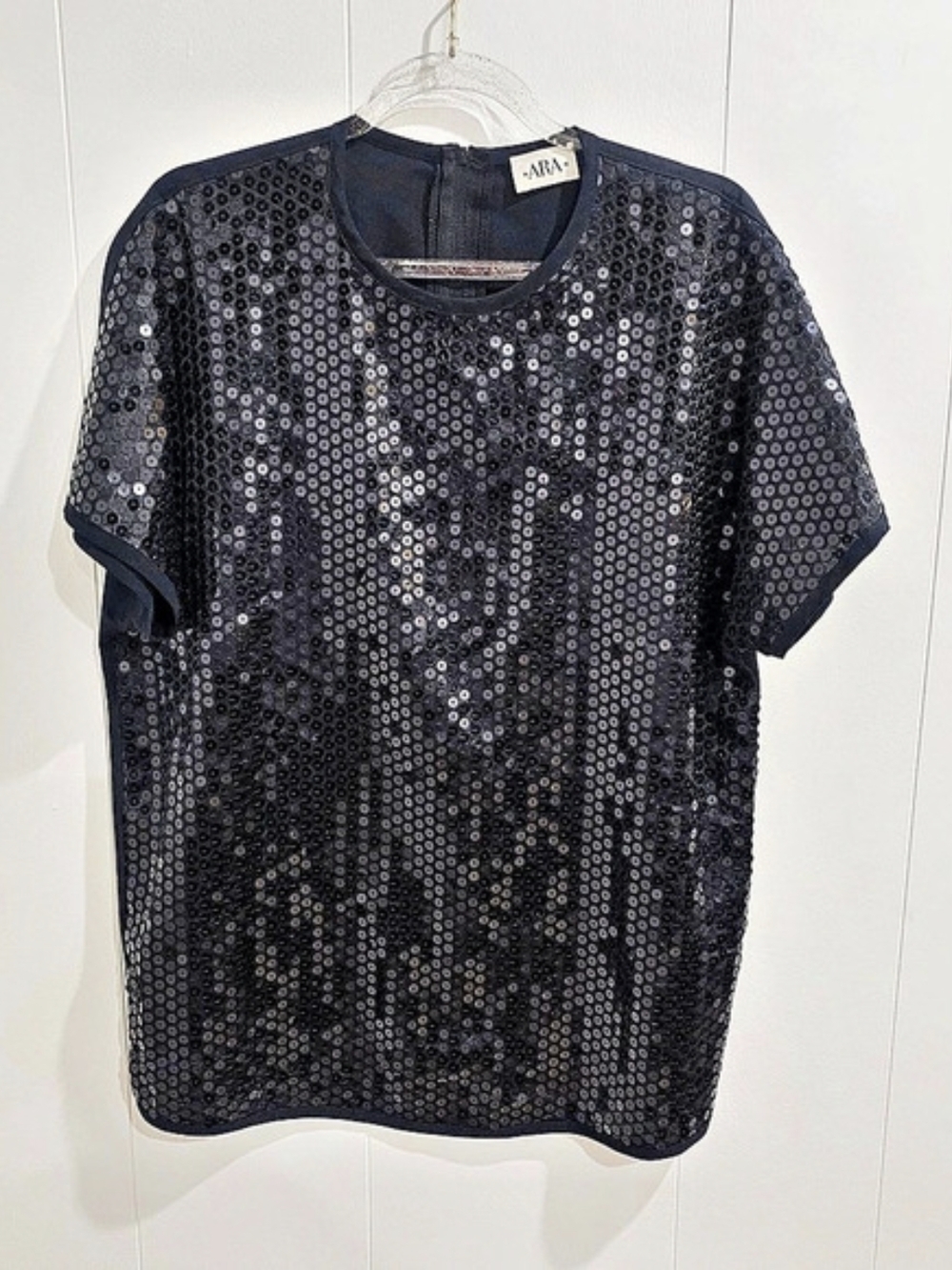 ARA Germany Black Sequin Top Medium 8-10 Festive Party Evening Glam Chic